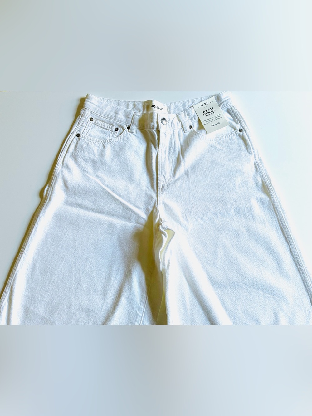 Madewell Women’s White The V-Waist Bermuda Short.25.NWT. - Picture 10 of 16
